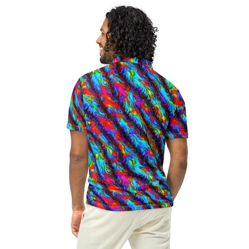 Firelight Current on Men's Slim Fit Polo Shirt — Back