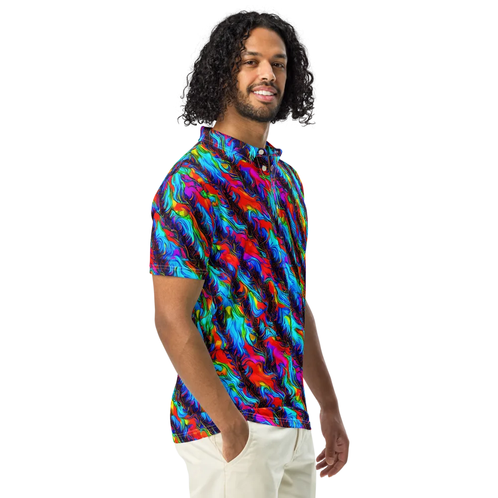 Firelight Current on Men's Slim Fit Polo Shirt — Right Front