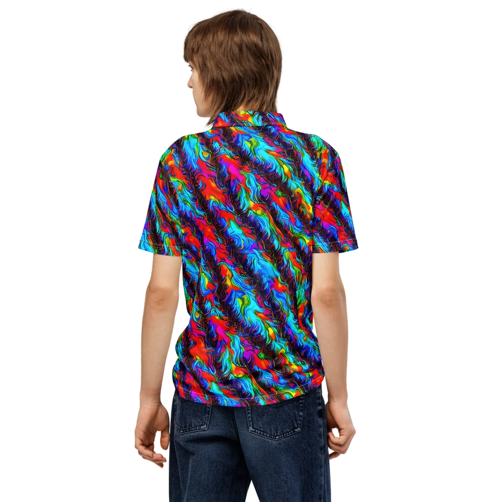 Firelight Current on Men's Slim Fit Polo Shirt — Back