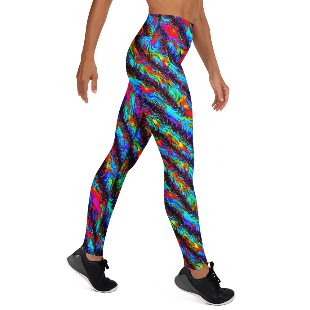 Firelight Current on Yoga Leggings — Right