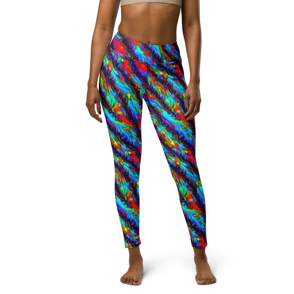 Firelight Current on Yoga Leggings — Front