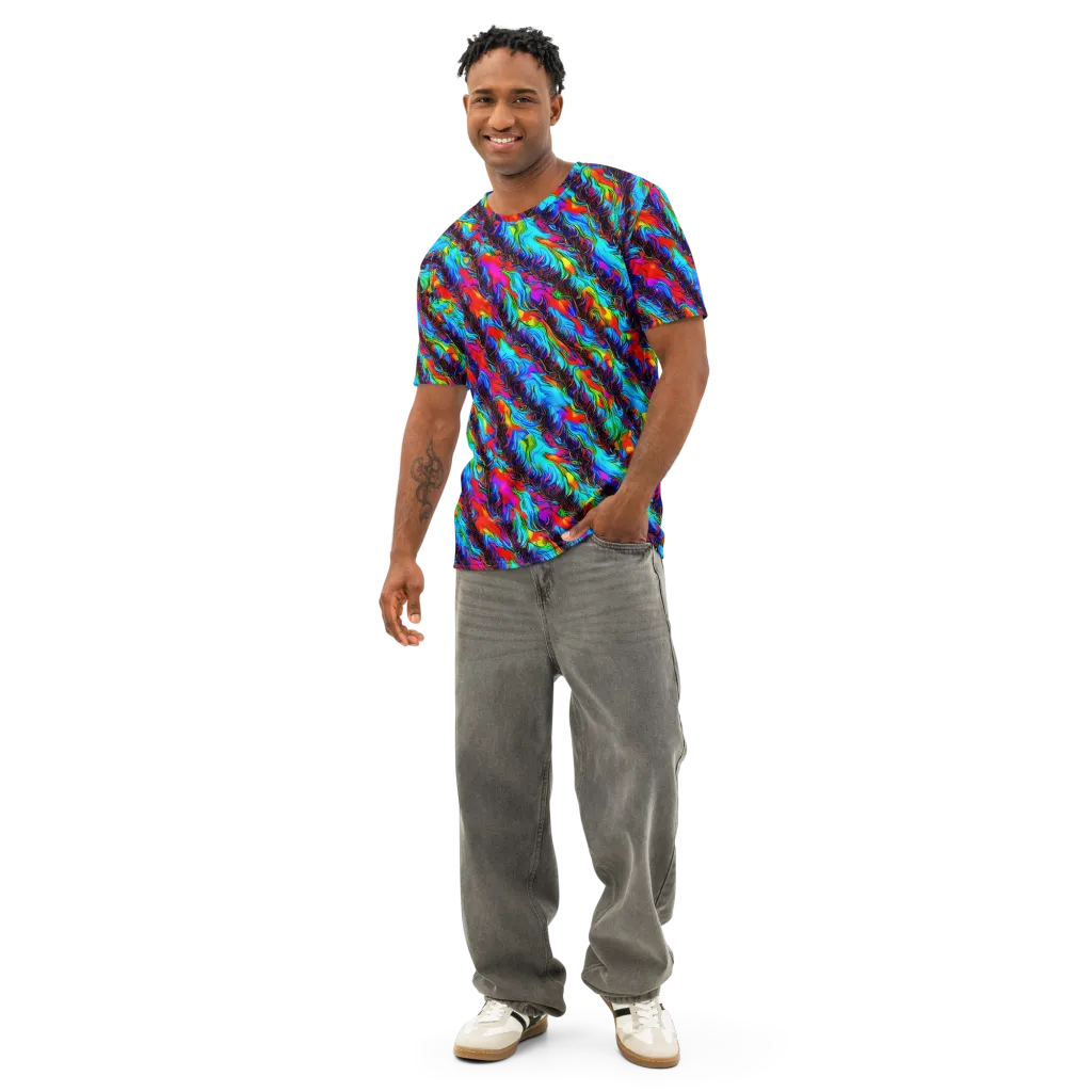 Firelight Current on Men's Cotton Crew Neck T-Shirt — Front