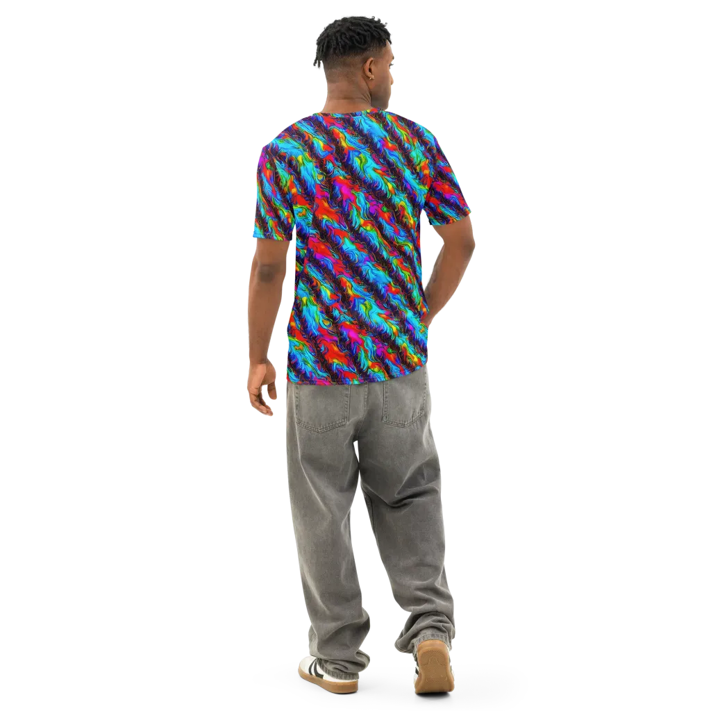 Firelight Current on Men's Cotton Crew Neck T-Shirt — Back
