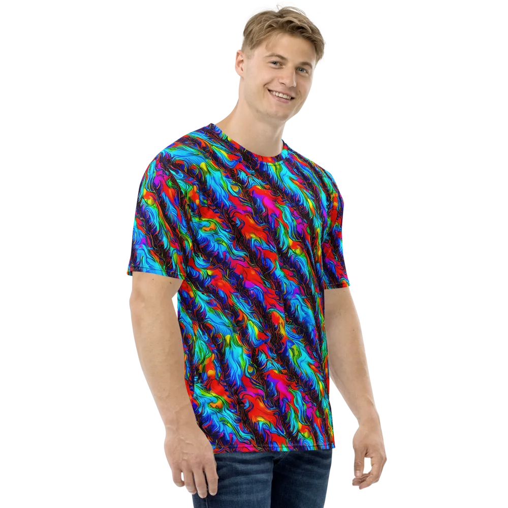Firelight Current on Men's Crew Neck T-Shirt — Right
