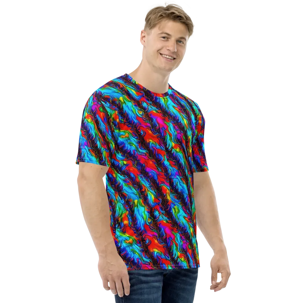 Firelight Current on Men's Crew Neck T-Shirt — Right