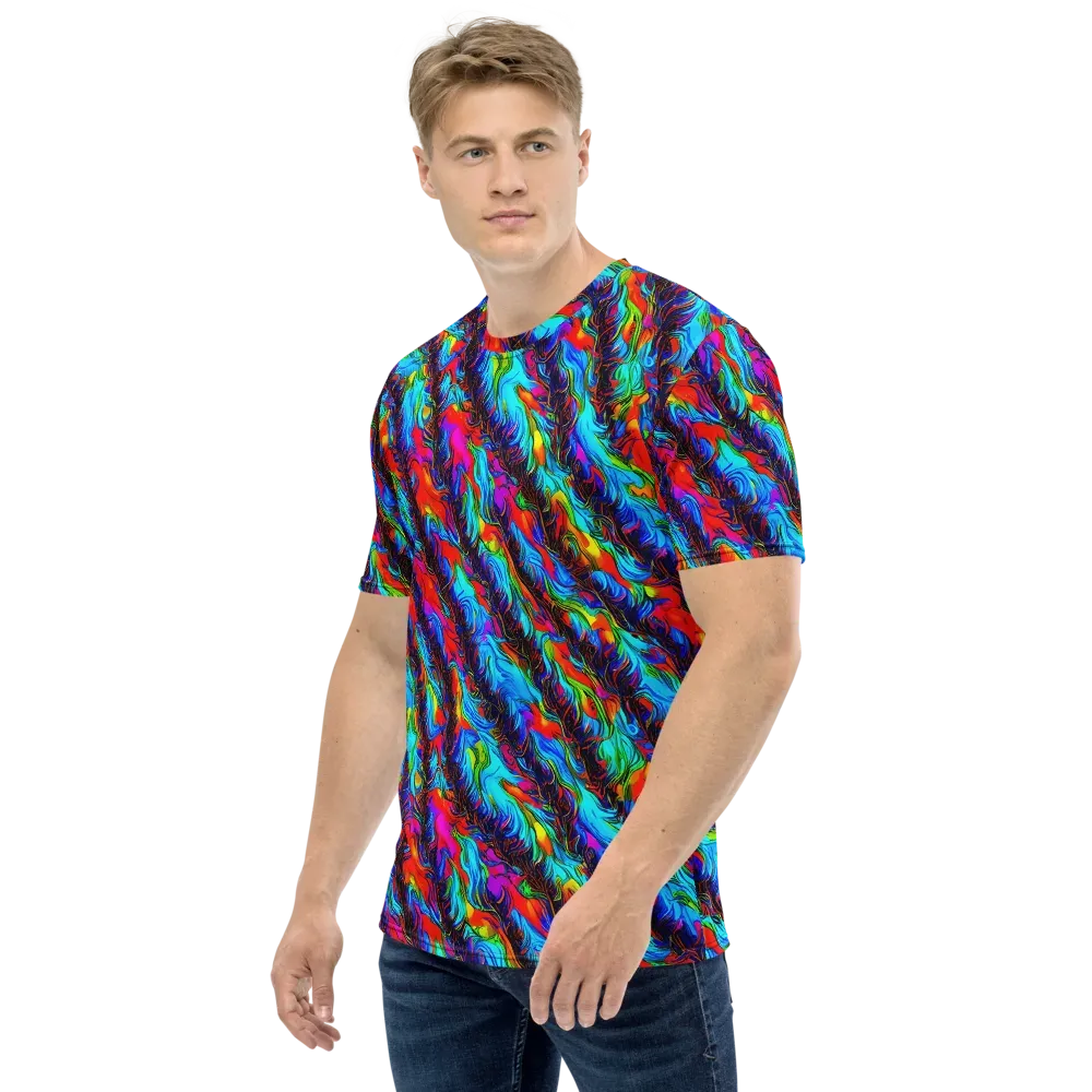 Firelight Current on Men's Crew Neck T-Shirt — Left