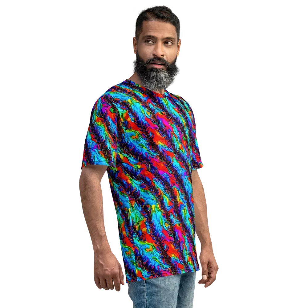 Firelight Current on Men's Crew Neck T-Shirt — Right