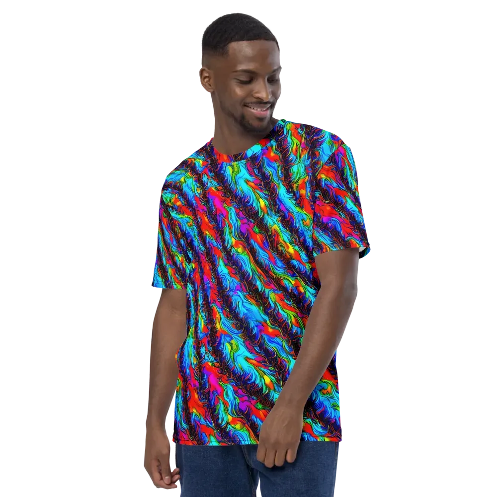 Firelight Current on Men's Crew Neck T-Shirt — Left