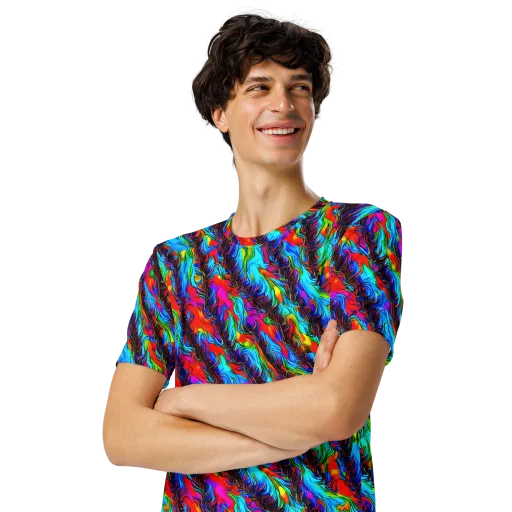 Firelight Current on a Men's Crew Neck T-Shirt