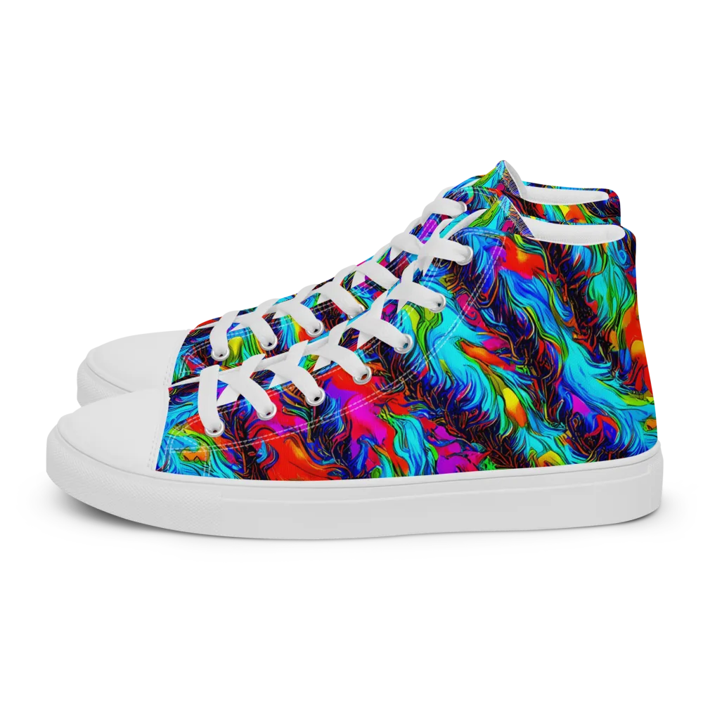 Firelight Current on Men's High Top Canvas Shoes — Left