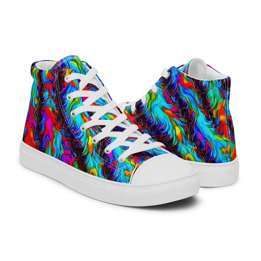 Firelight Current on Men's High Top Canvas Shoes — Right