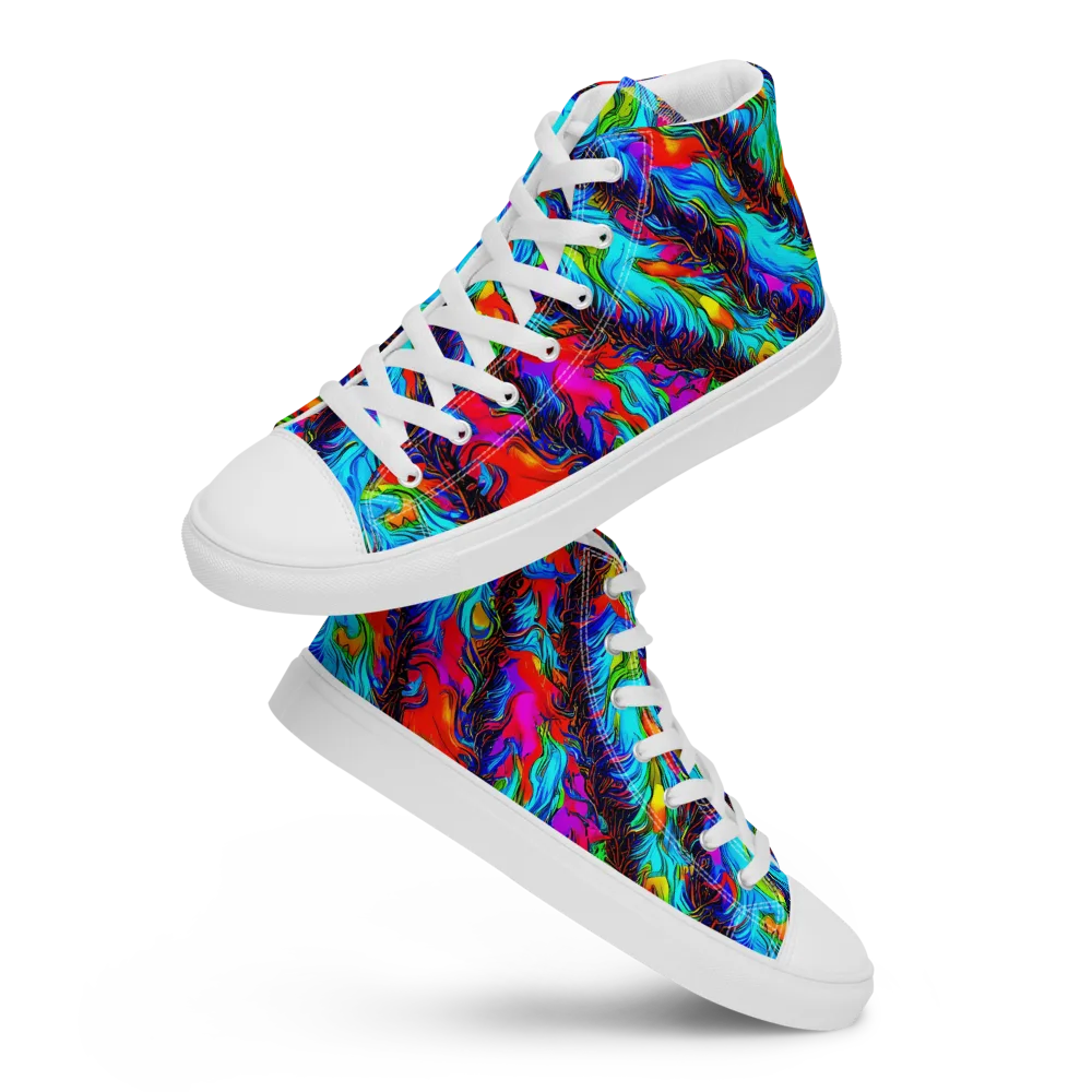 Firelight Current on Men's High Top Canvas Shoes — Front