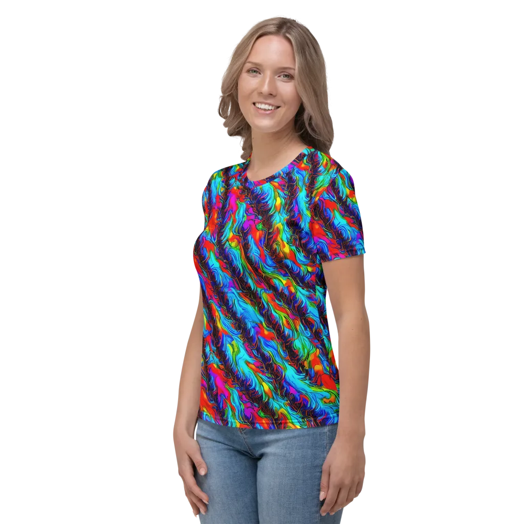 Firelight Current on Women's Crew Neck T-Shirt — Left