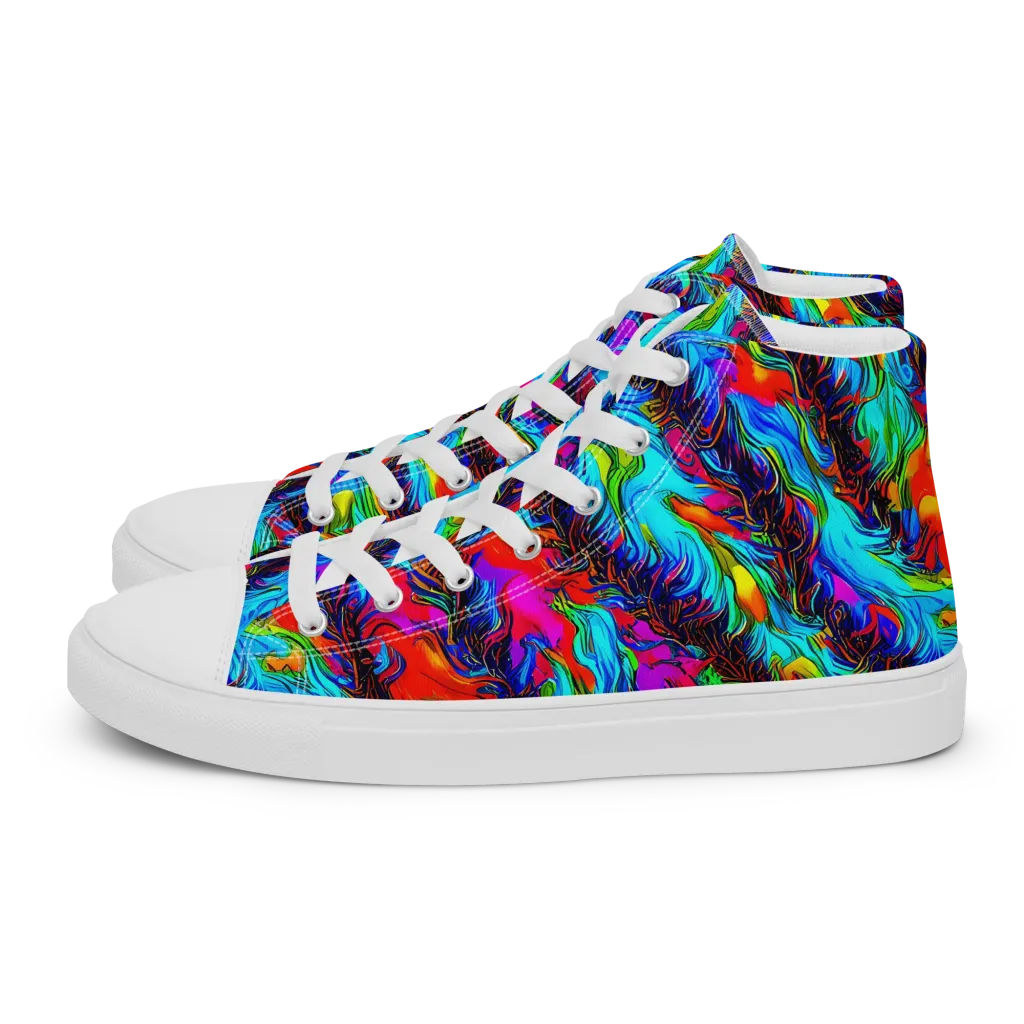 Firelight Current on Women's High Top Canvas Shoes — Left