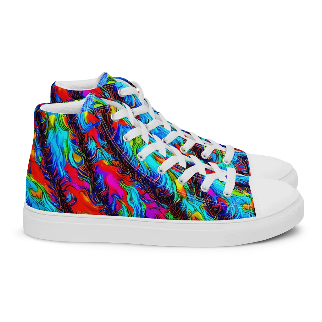 Firelight Current on Women's High Top Canvas Shoes — Right