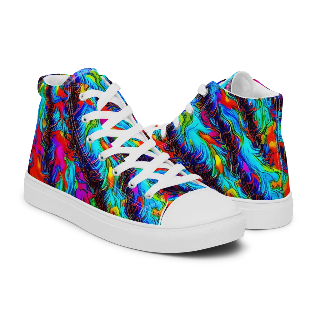 Firelight Current on Women's High Top Canvas Shoes — Right