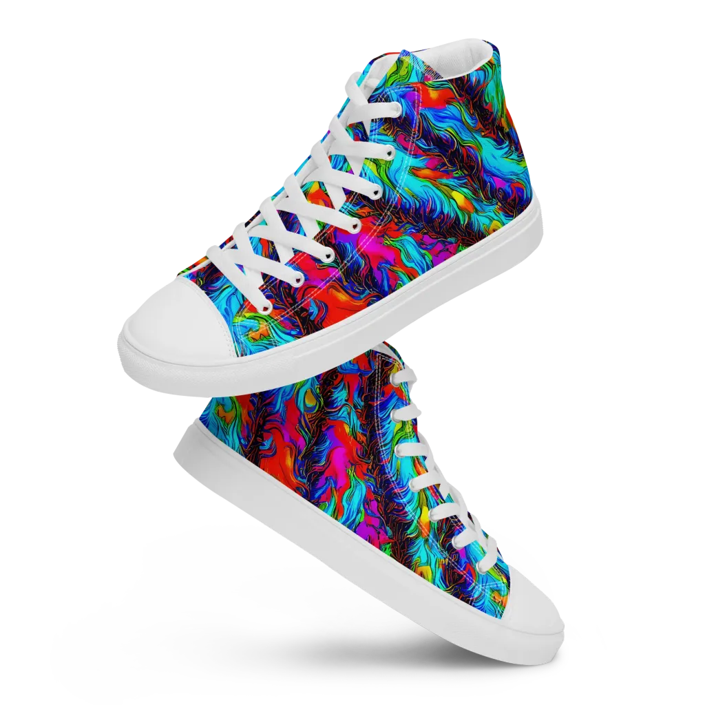 Firelight Current on Women's High Top Canvas Shoes — Front
