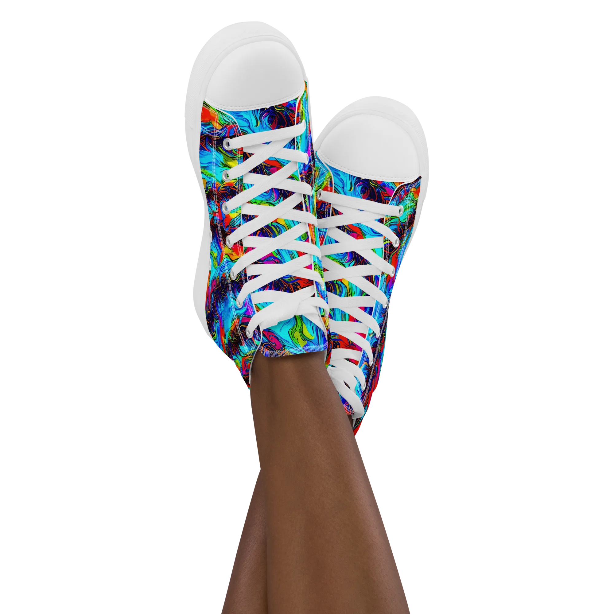 Firelight Current on Women's High Top Canvas Shoes — Front