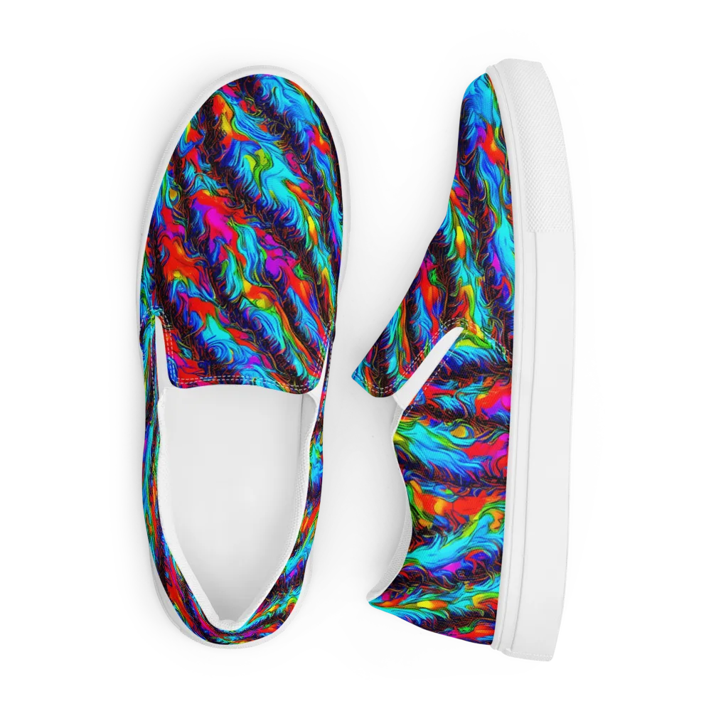 Firelight Current on Men's Slip-On Canvas Shoes — Front
