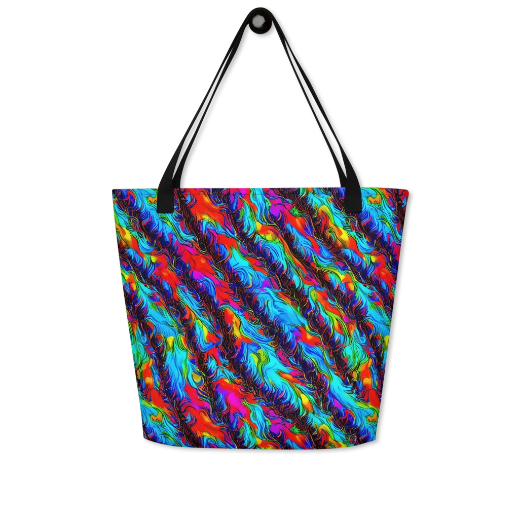Firelight Current on Large Tote Bag W/ Pocket — Front