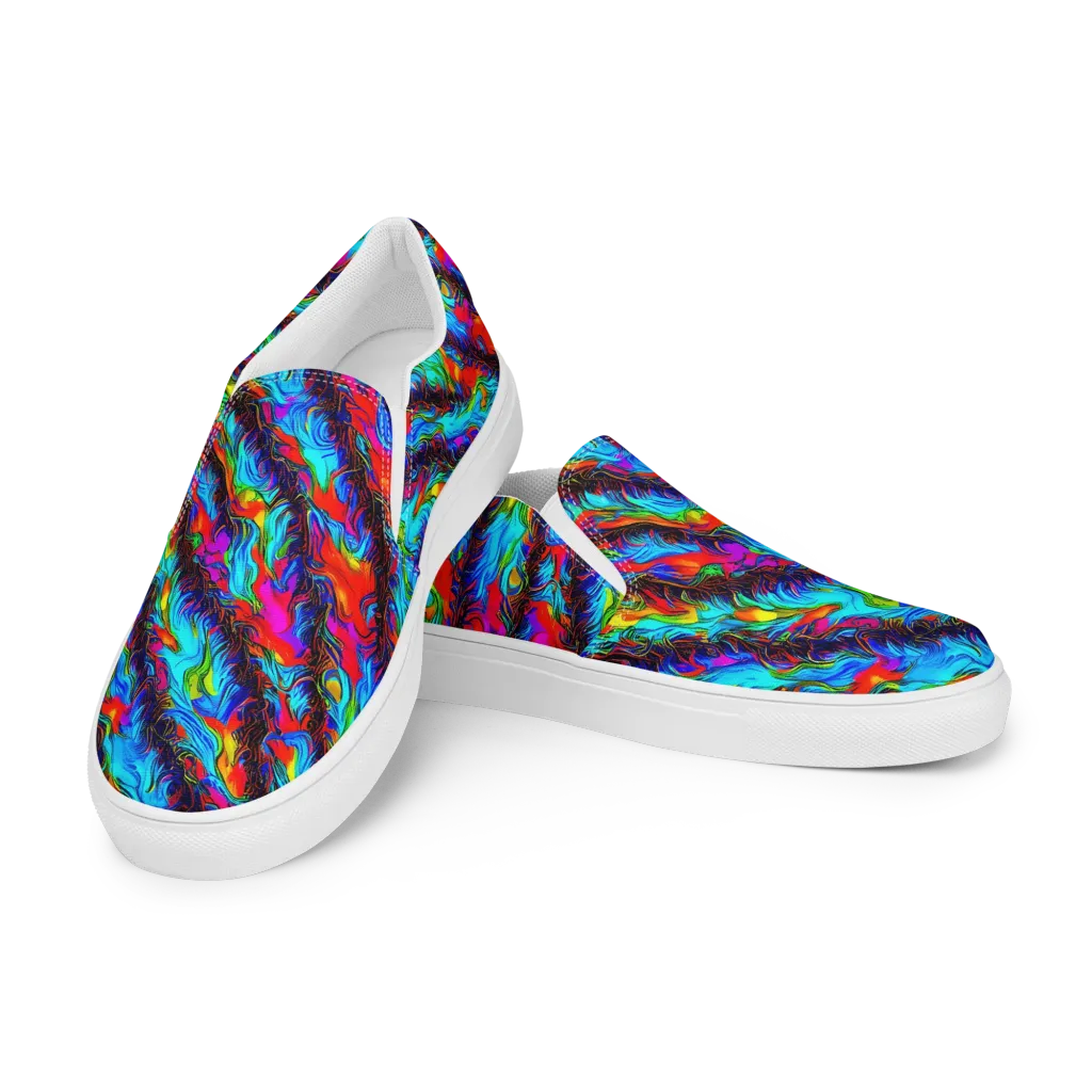 Firelight Current on Women's Slip-On Canvas Shoes — Left Front
