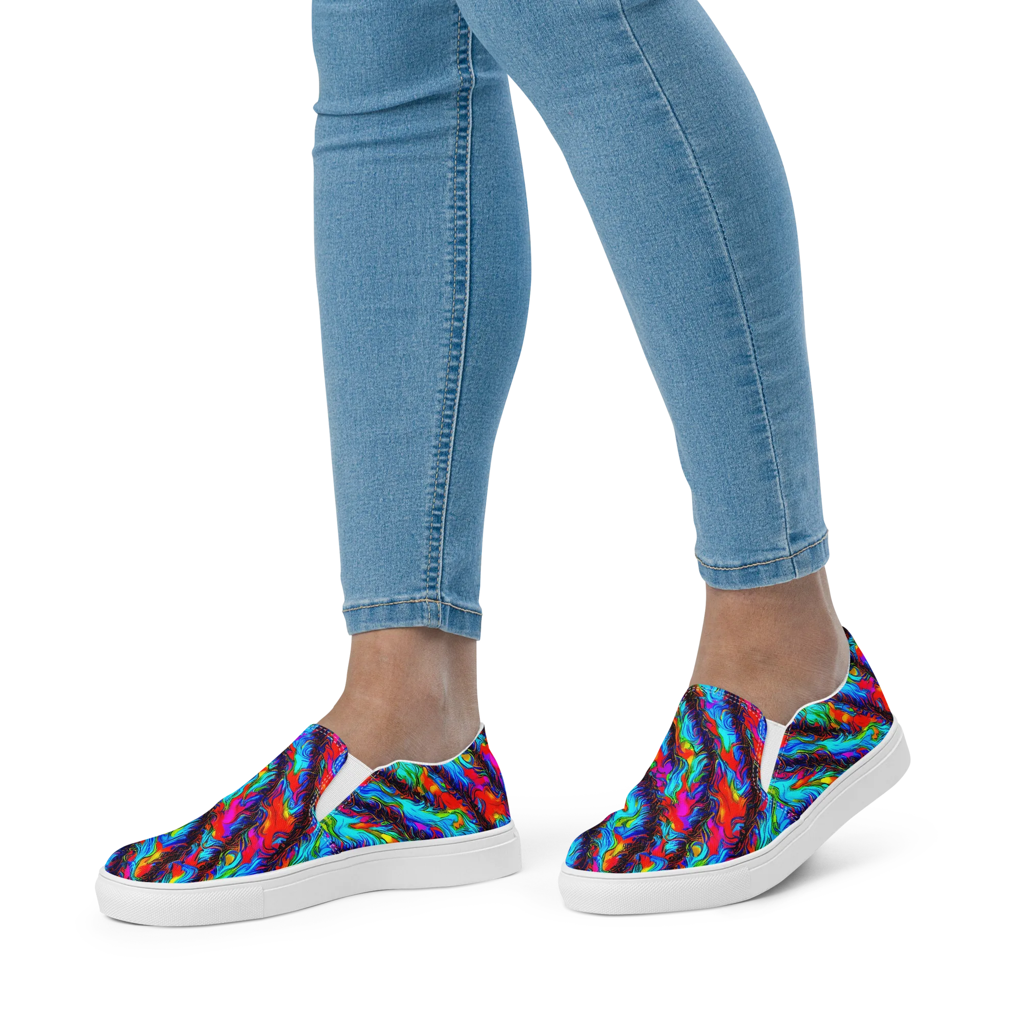Firelight Current on Women's Slip-On Canvas Shoes — Front