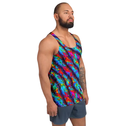 Firelight Current on a Men's Tank Top