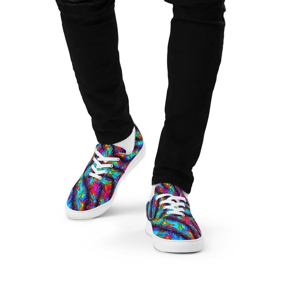 Firelight Current on Men's Lace-Up Canvas Shoes — Front