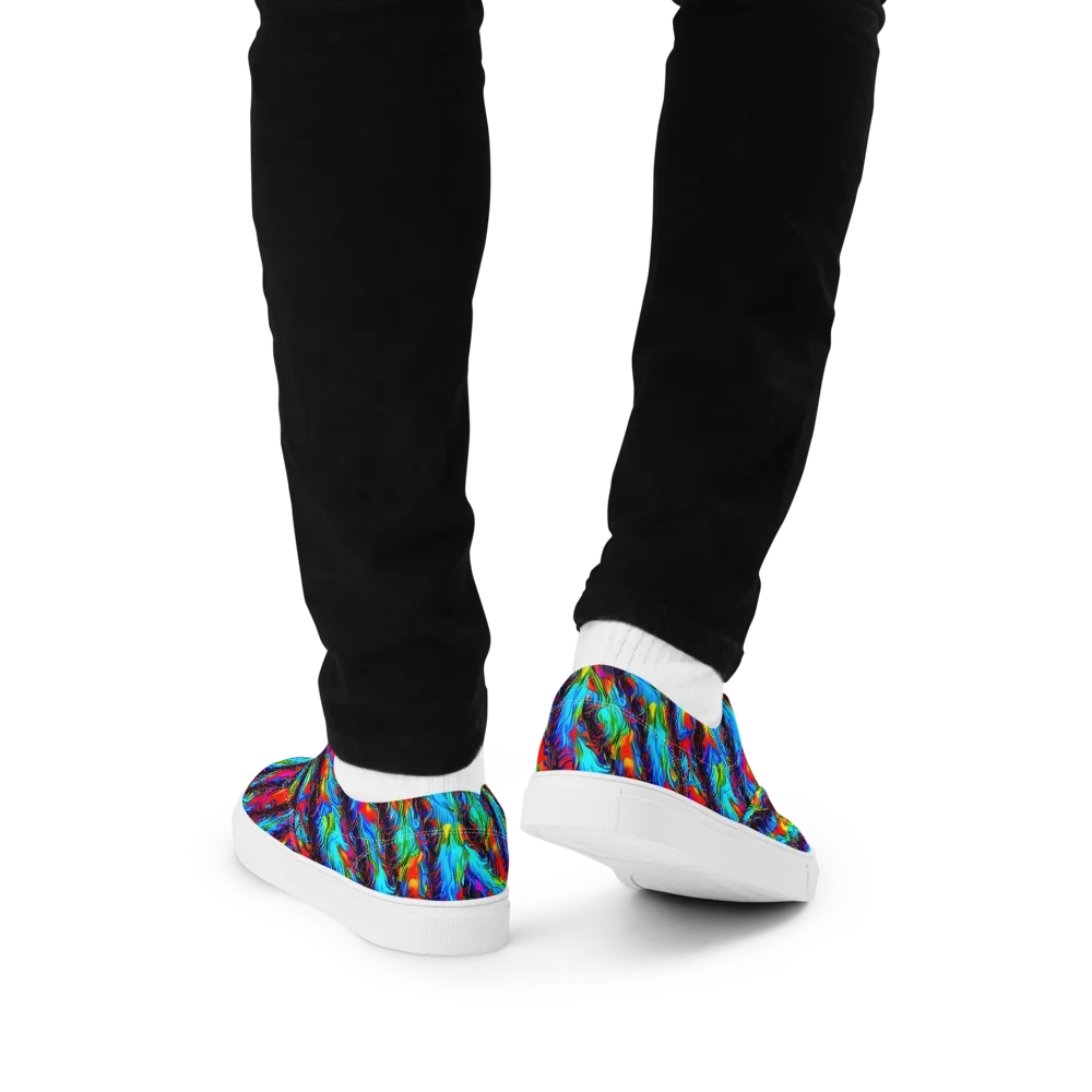 Firelight Current on Men's Lace-Up Canvas Shoes — Back