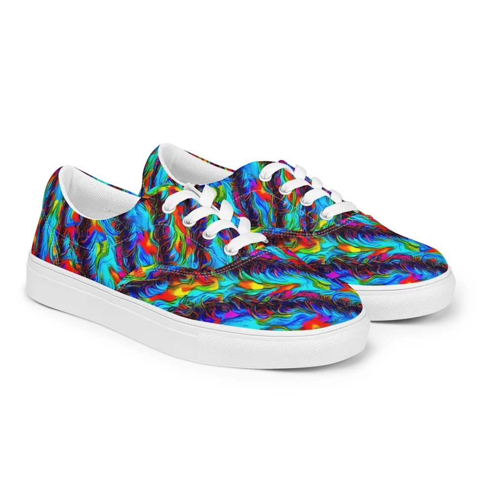 Firelight Current on Men's Lace-Up Canvas Shoes — Right Front