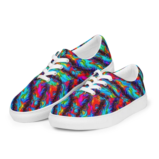 Firelight Current on a Men's Lace-Up Canvas Shoes