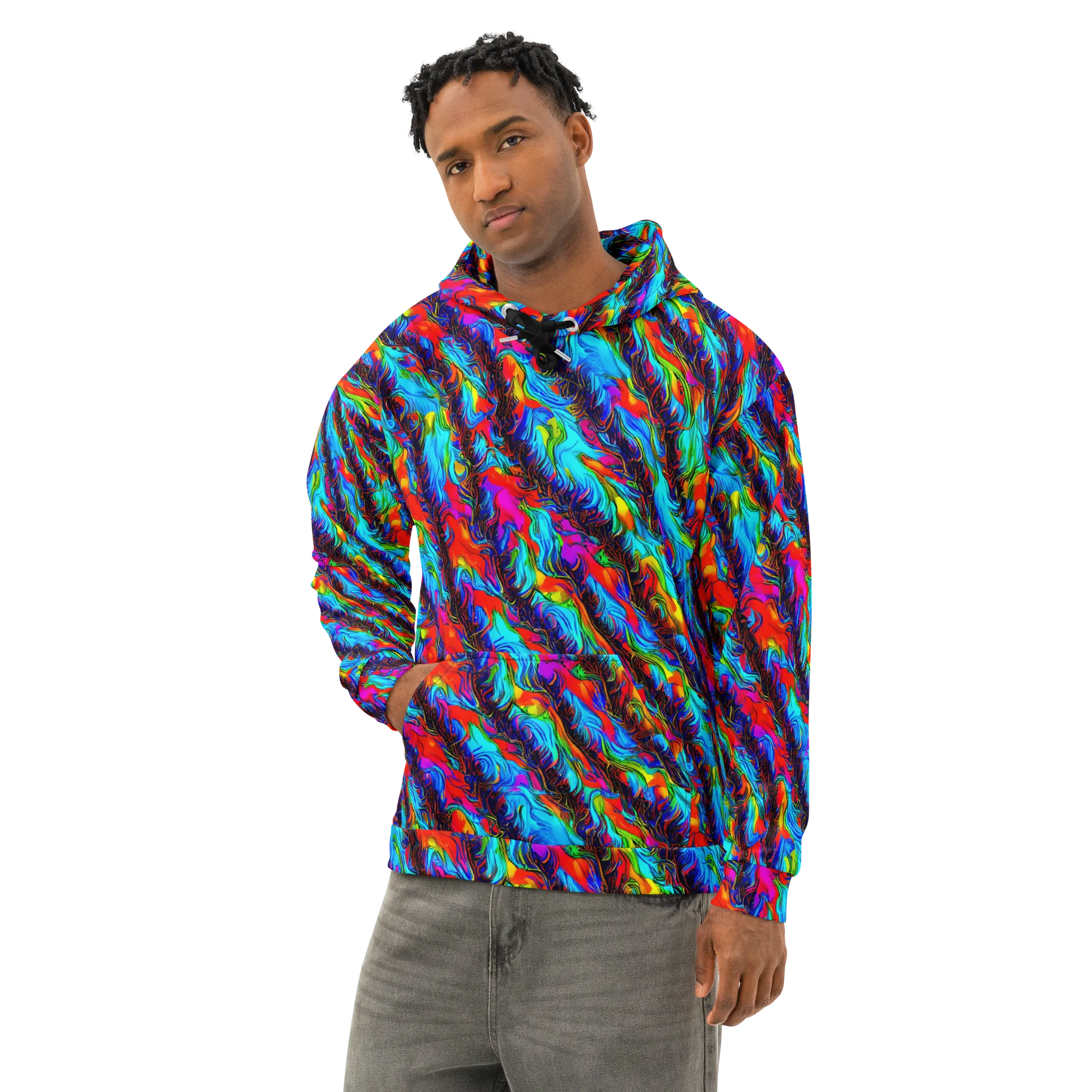 Firelight Current on Cotton Hoodie — Left Front