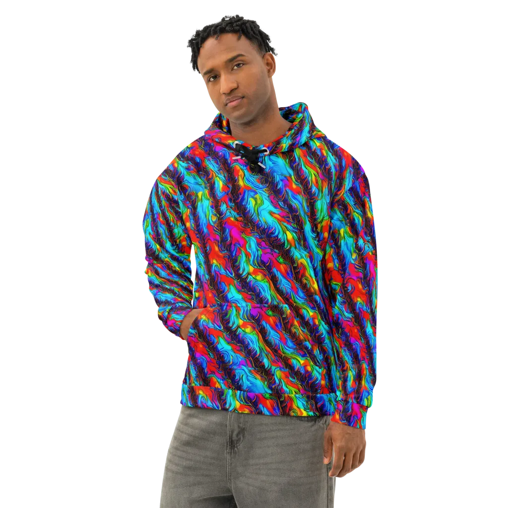 Firelight Current on Cotton Hoodie — Left Front