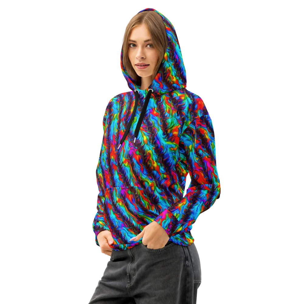 Firelight Current on Cotton Hoodie — Left Front
