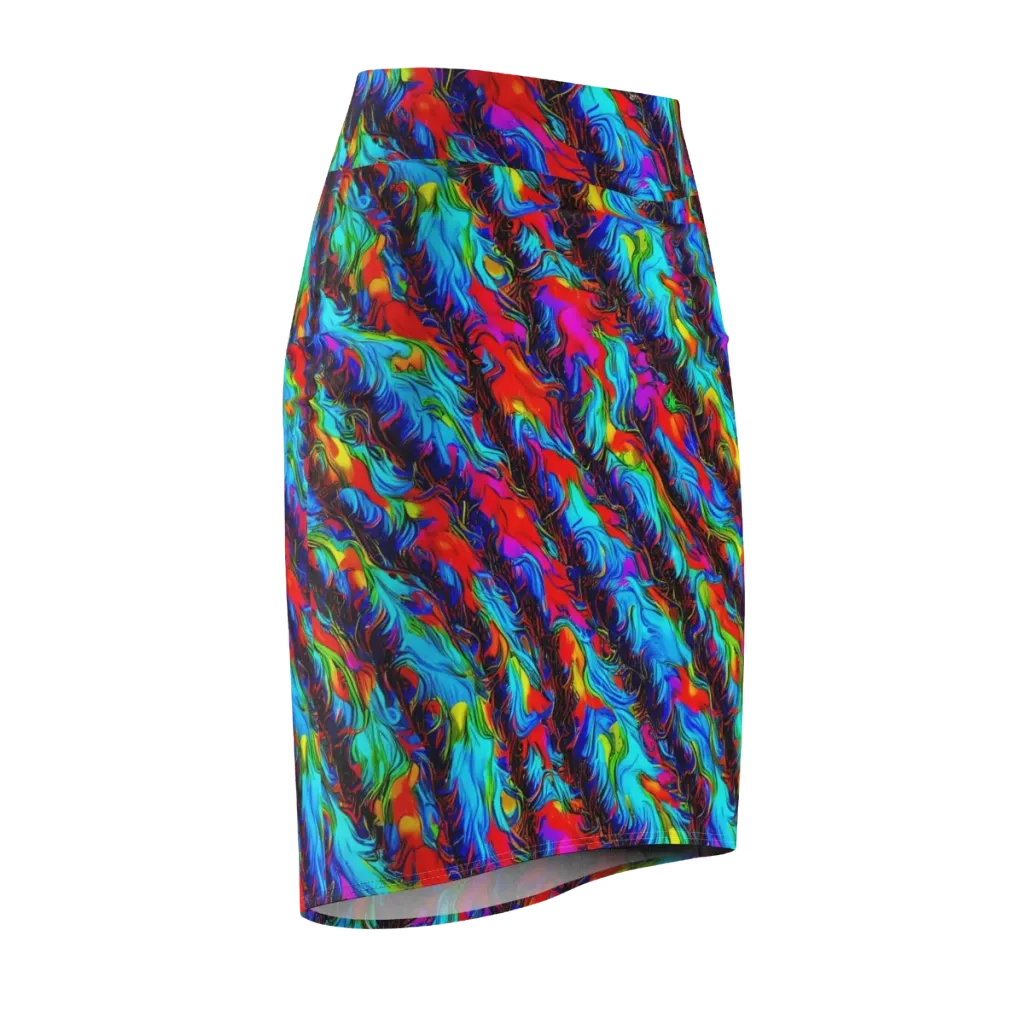 Firelight Current on Pencil Skirt — Front Side