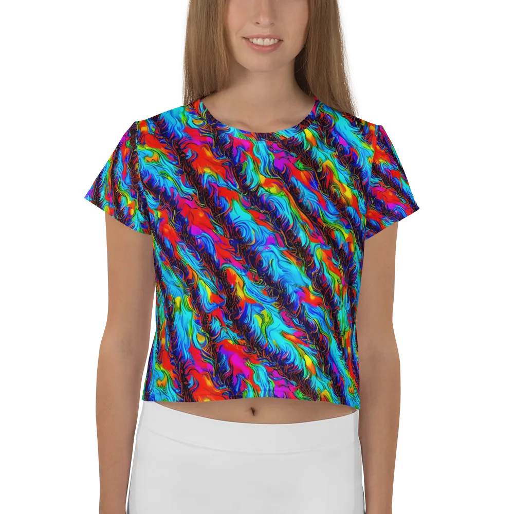 Firelight Current on Crop Tee — Front