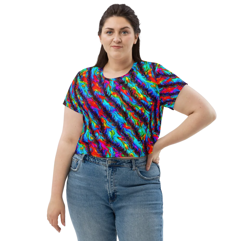 Firelight Current on Crop Tee — Front