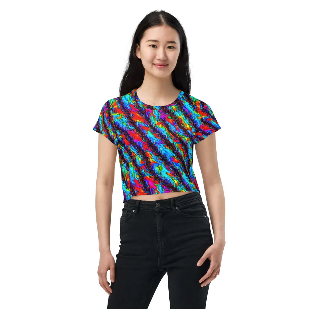 Firelight Current on Crop Tee — Front