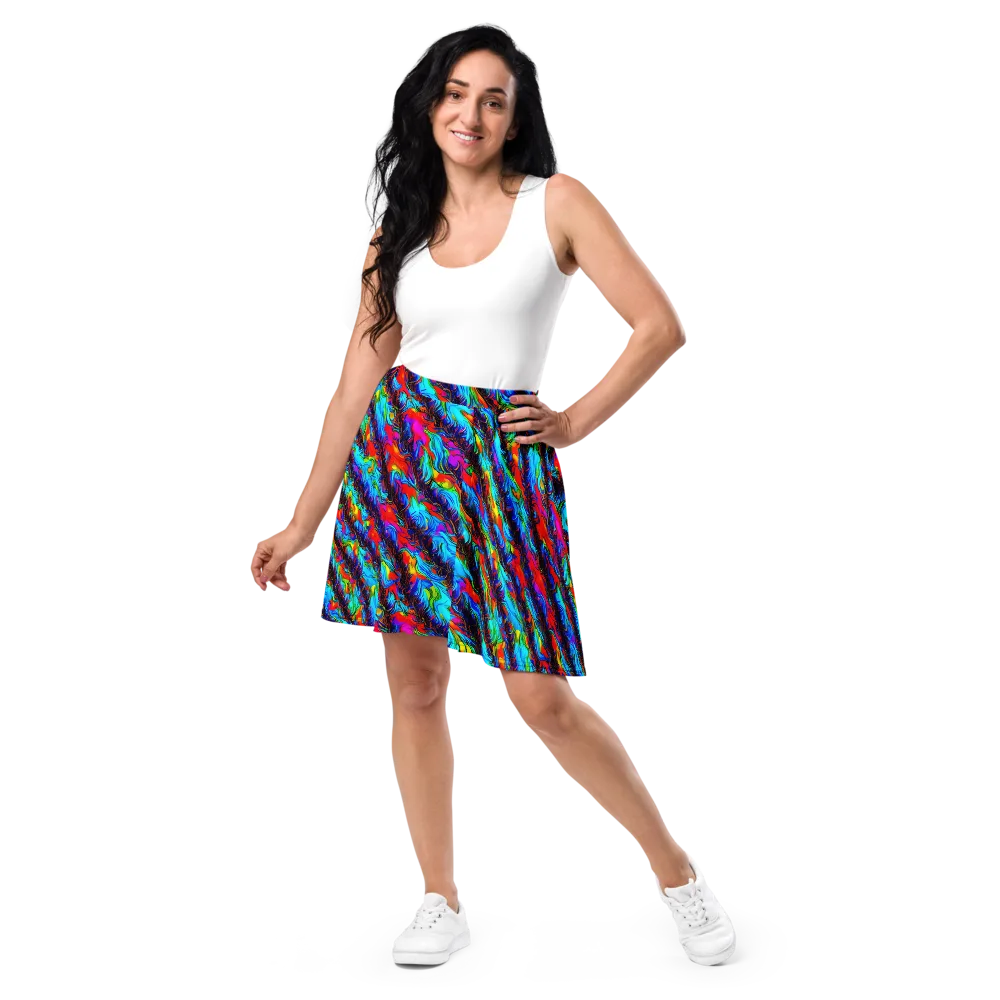 Firelight Current on Skater Skirt — Front