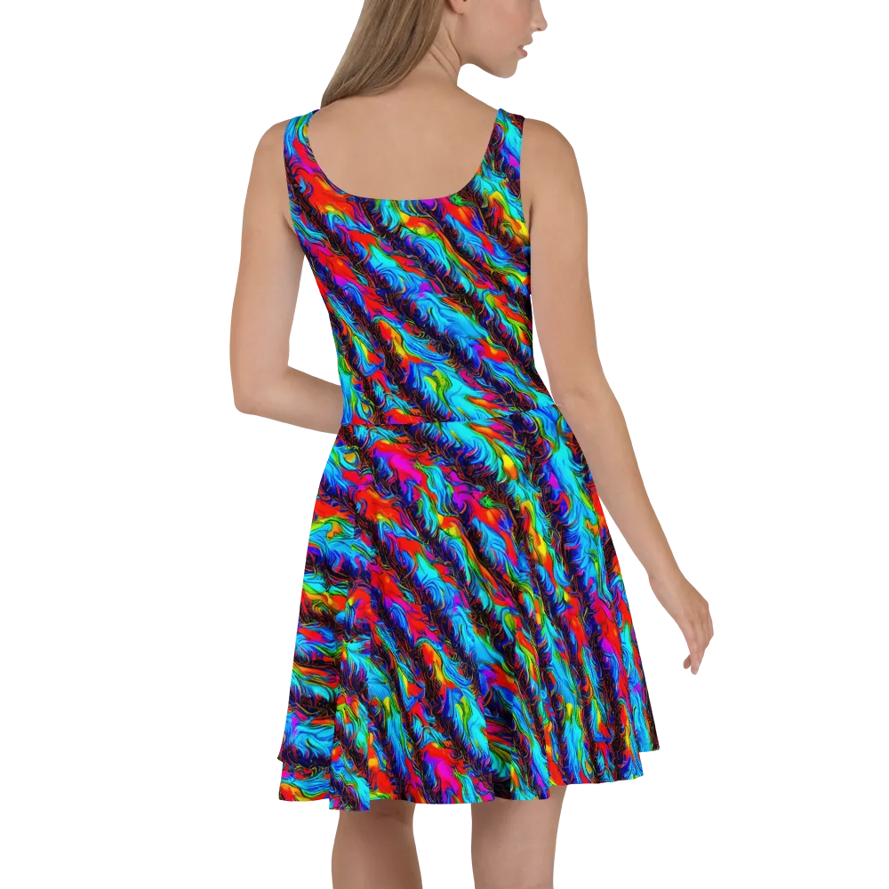 Firelight Current on Skater Dress — Back