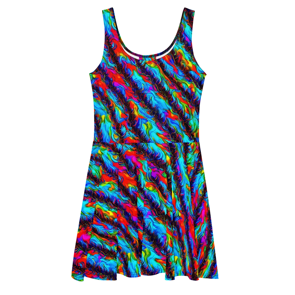 Firelight Current on Skater Dress — Front