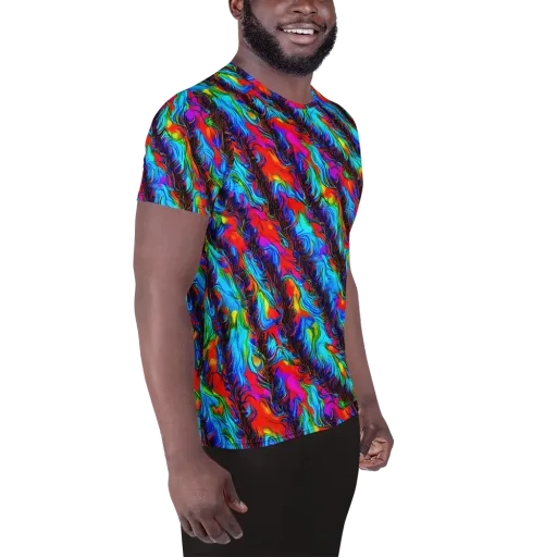 Firelight Current on a Men's Athletic T-Shirt