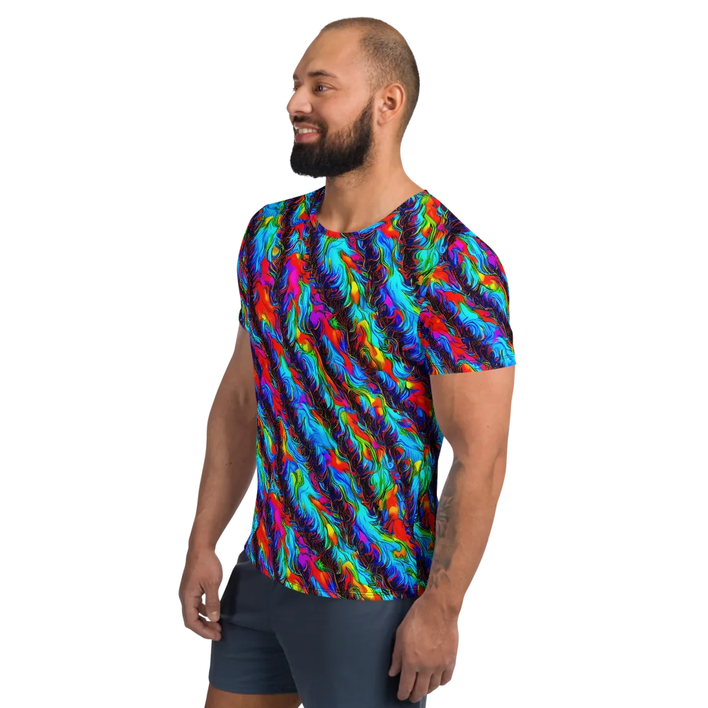 Firelight Current on Men's Athletic T-Shirt — Left