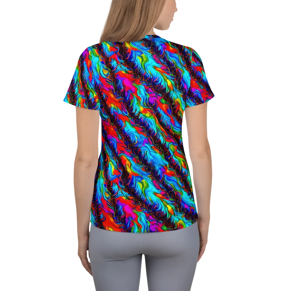 Firelight Current on Women's Athletic T-Shirt — Back