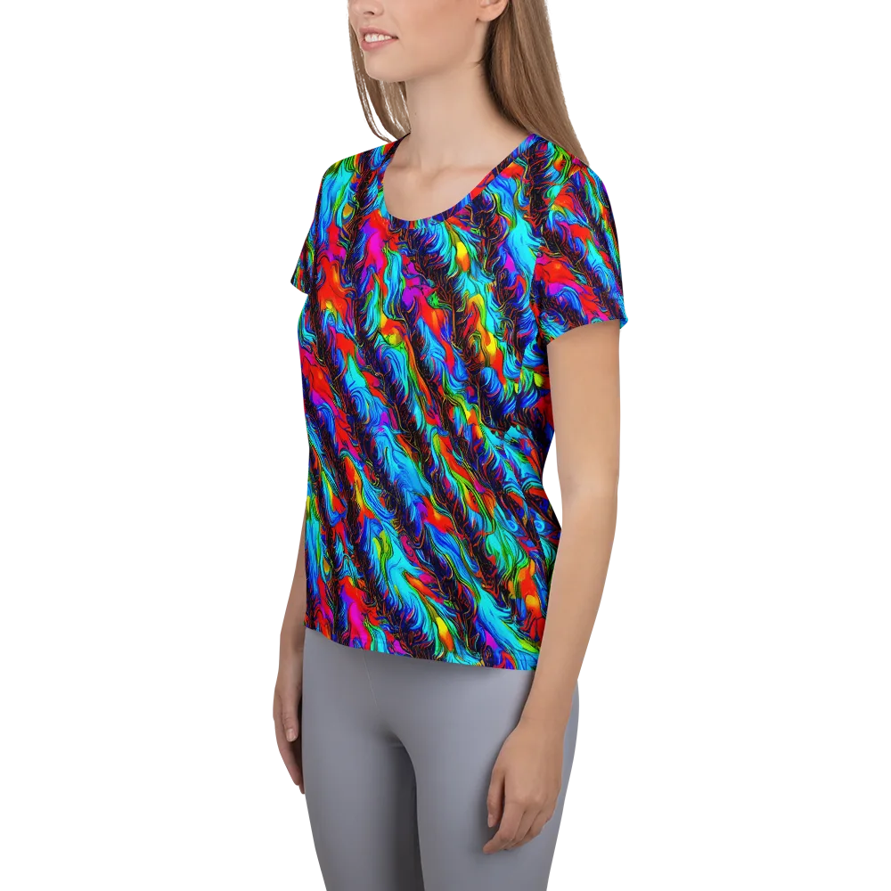 Firelight Current on Women's Athletic T-Shirt — Left