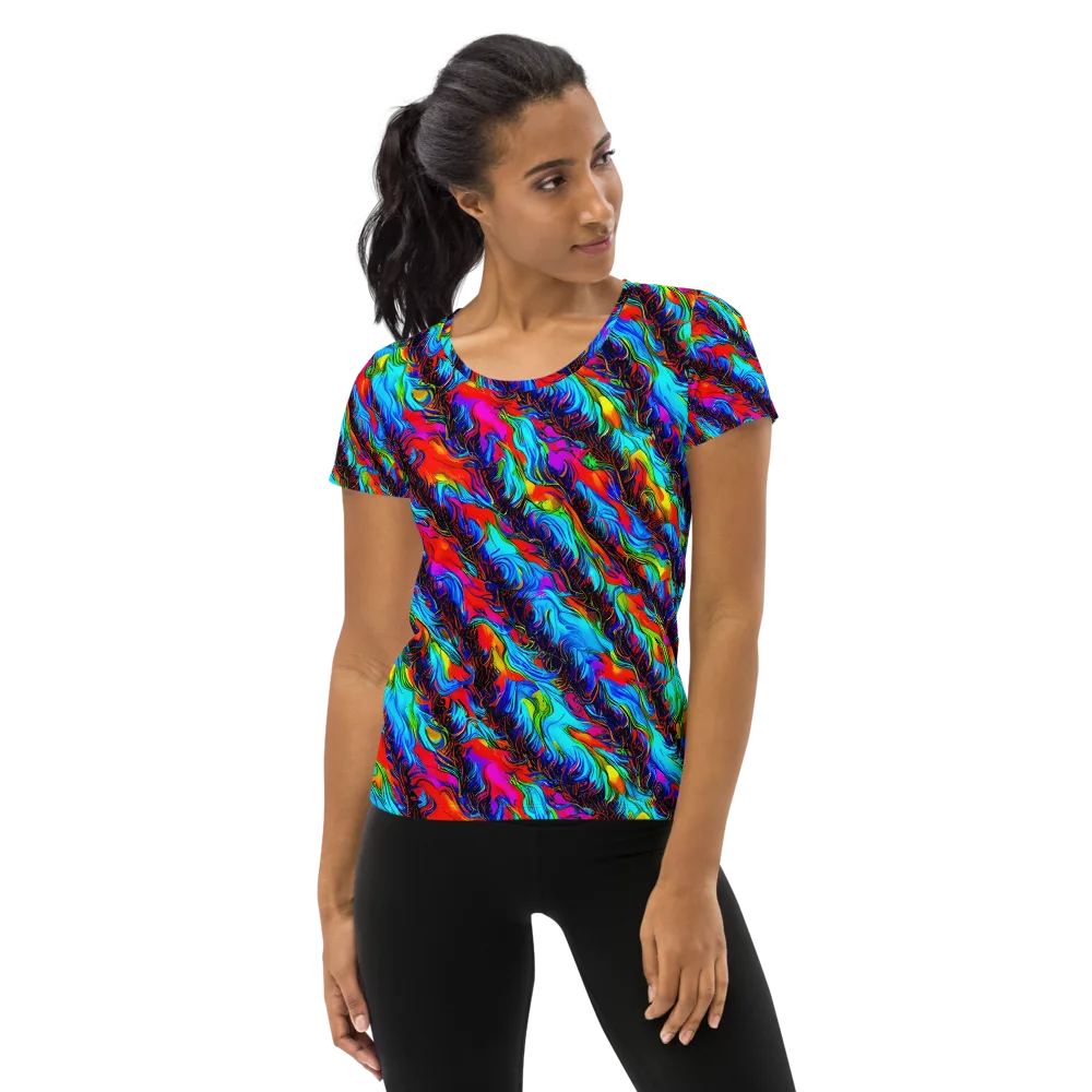 Firelight Current on Women's Athletic T-Shirt — Front