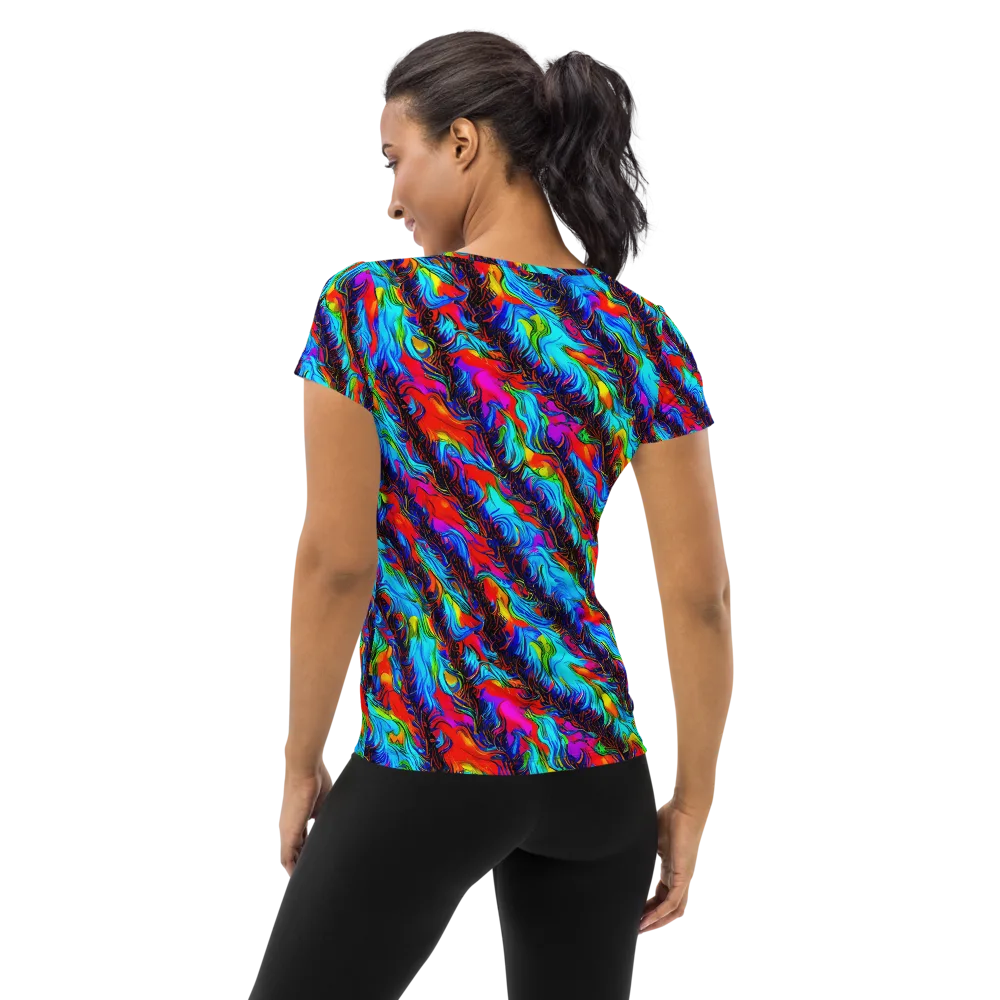 Firelight Current on Women's Athletic T-Shirt — Back