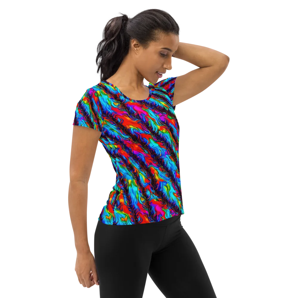 Firelight Current on Women's Athletic T-Shirt — Right