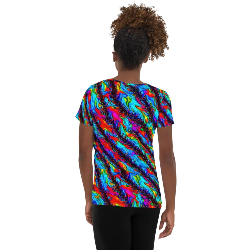 Firelight Current on Women's Athletic T-Shirt — Back