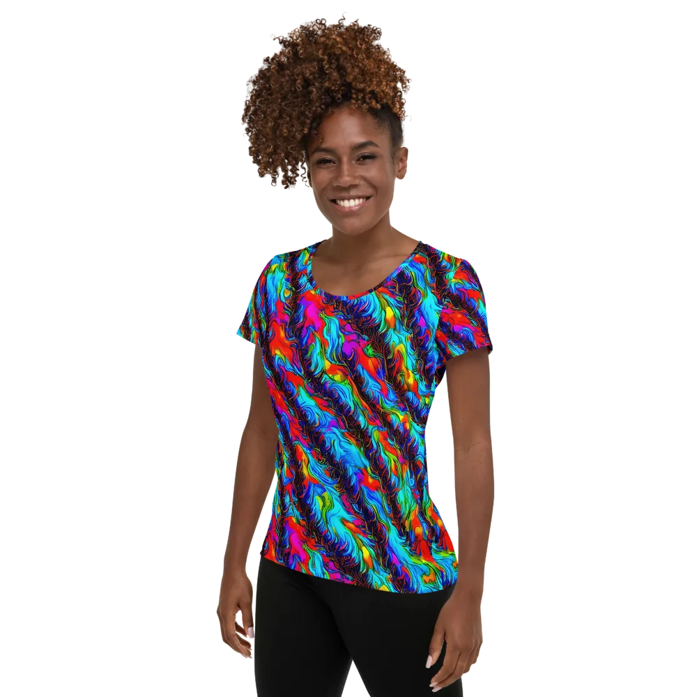 Firelight Current on Women's Athletic T-Shirt — Left